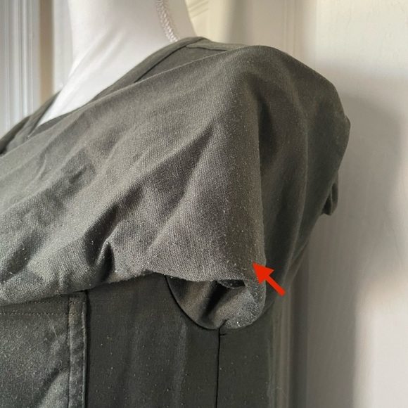 Old Navy Army Green 3/4 Sleeve Buttoned Mandarin Collar Women’s Blouse Small - Picture 7 of 14